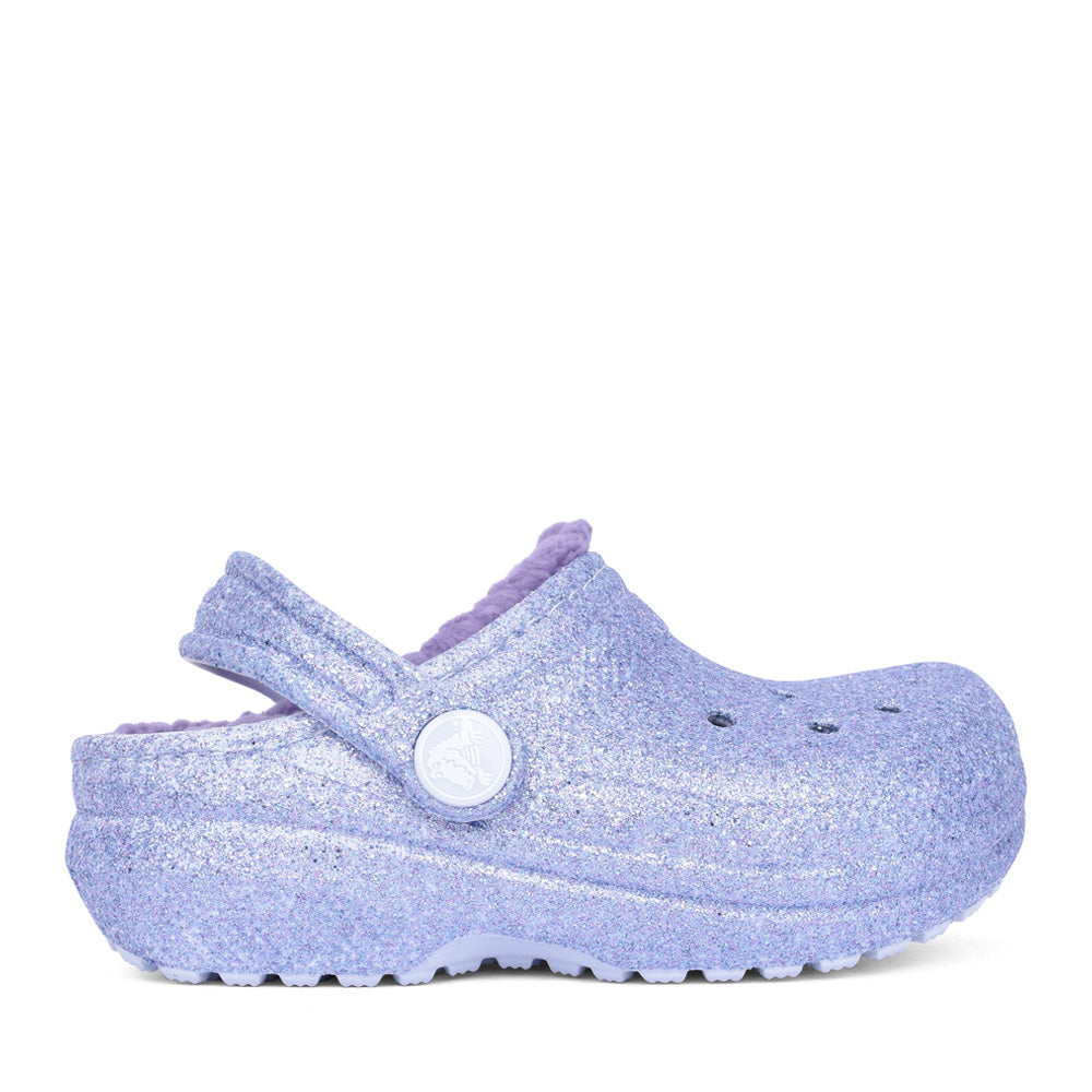Girls 207463 Classic Lined Glitter Clog In Lilac