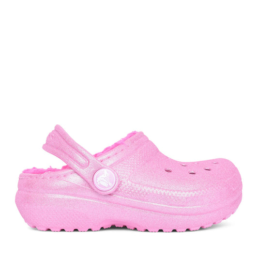 Girls 207463 Classic Lined Glitter Clog In Pink Tweed