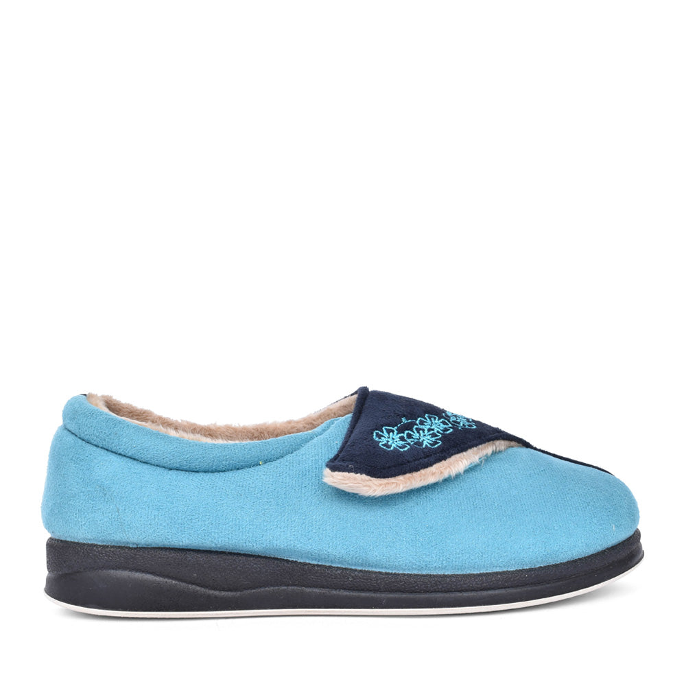Ladies Hug 424n Combi Wide Fit Slipper In Navy