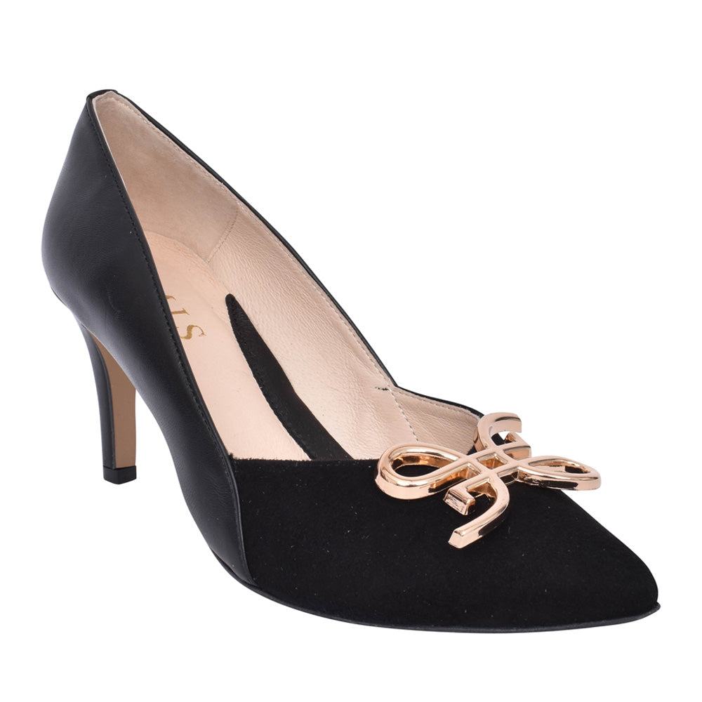 Ladies 8335 High Heel Court Shoe In Black