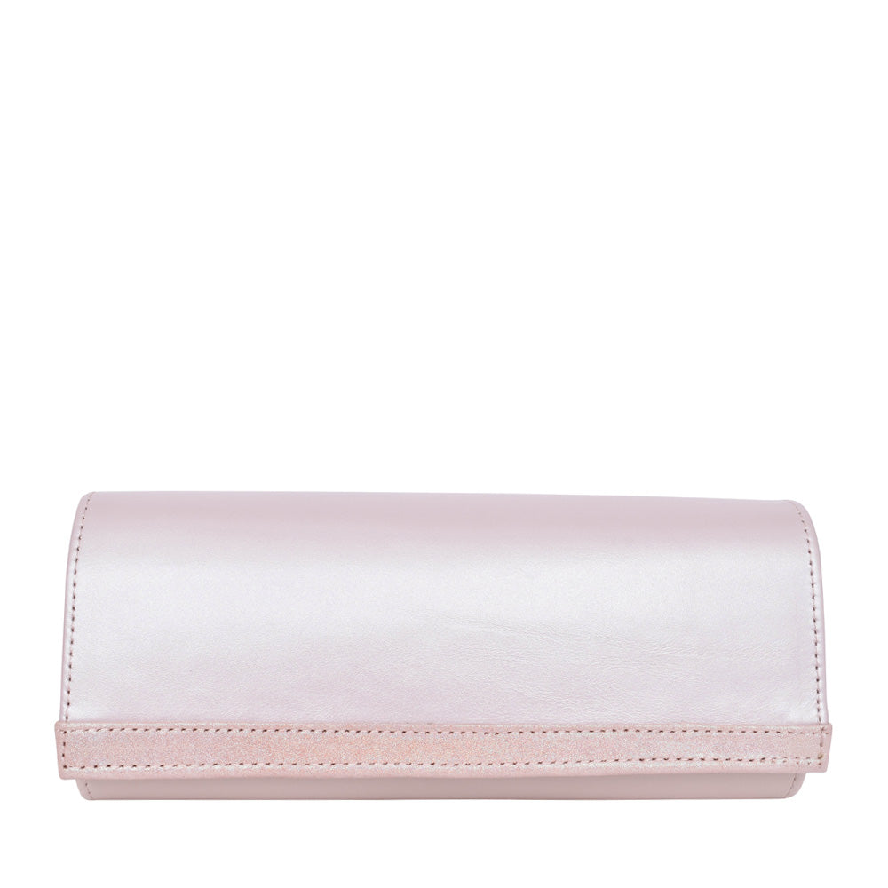 Ladies T11 S8256 Stripe Clutch Bag In Rose