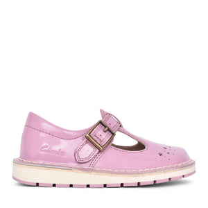 Girls Joyful Skip K Pink Patent T-bar Shoe In Kids F Fit