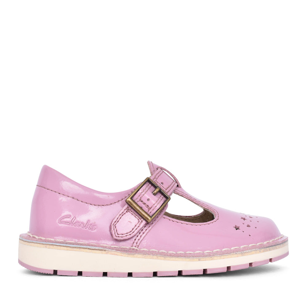 Girls Joyful Skip K Pink Patent T-bar Shoe In Kids G Fit