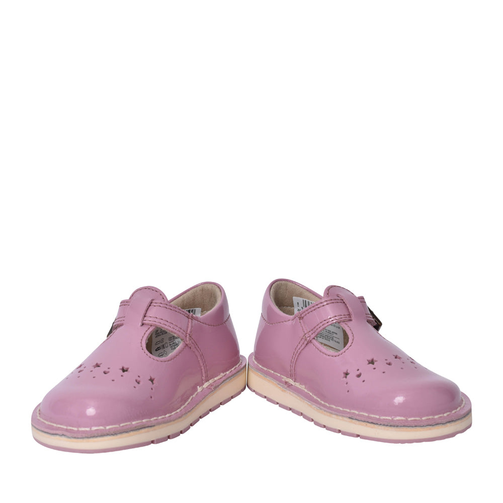 Girls Joyful Skip T Pink Patent T-bar Shoe In Kids G Fit