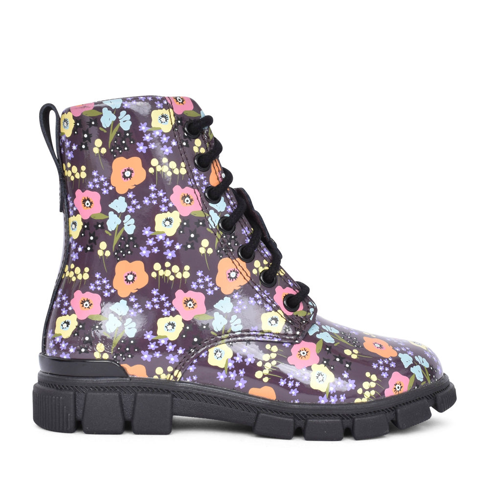 Girls Evyn Top Plum Ankle Boot In Kids F Fit