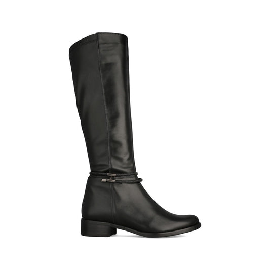 Ladies 7328 Low Heel Long Leg Boot In Black
