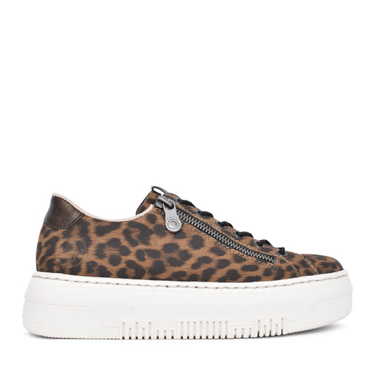 Ladies 31953 Laced Trainer In Leopard