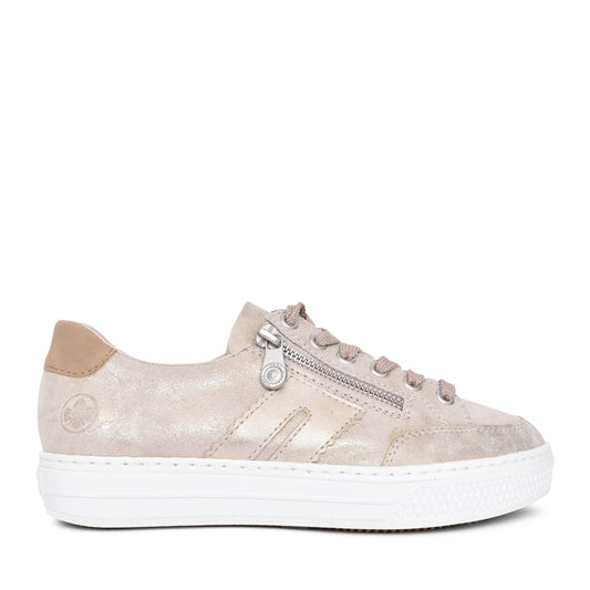 Ladies L5903 Laced Trainer In Gold