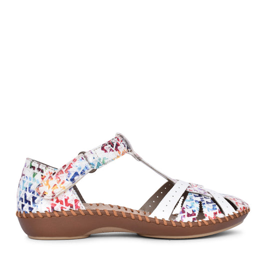 Ladies M1650 Cut Out Shoe In Multi-colour