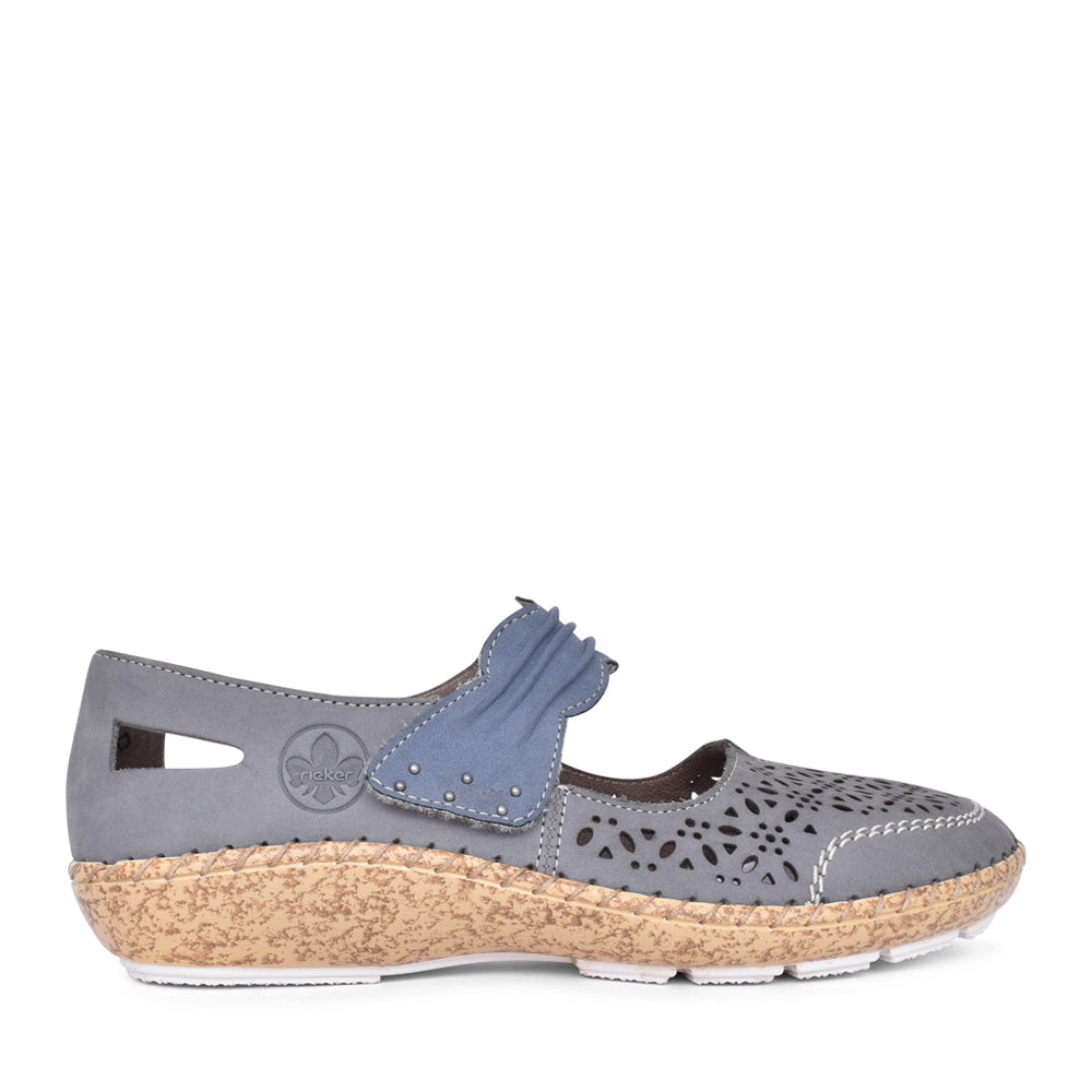 Ladies 44896 Velcro Shoe In Denim