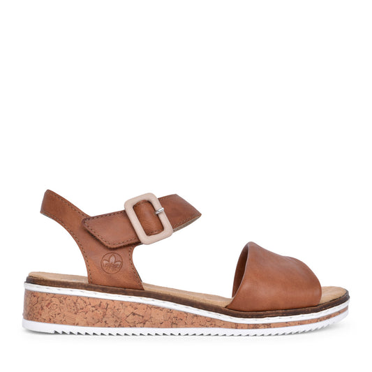 Ladies V3691 Velcro Sandal In Brown