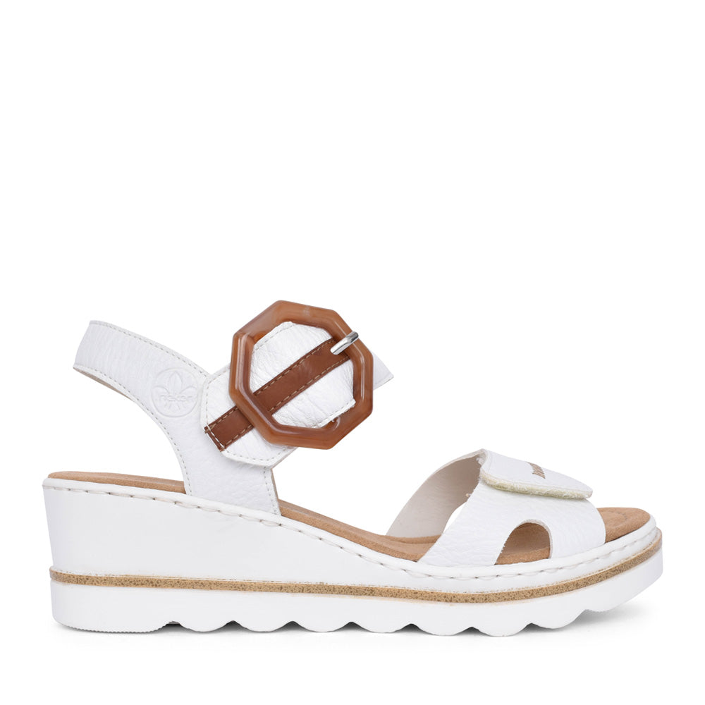 Ladies 67476 Wedge Sandal In White