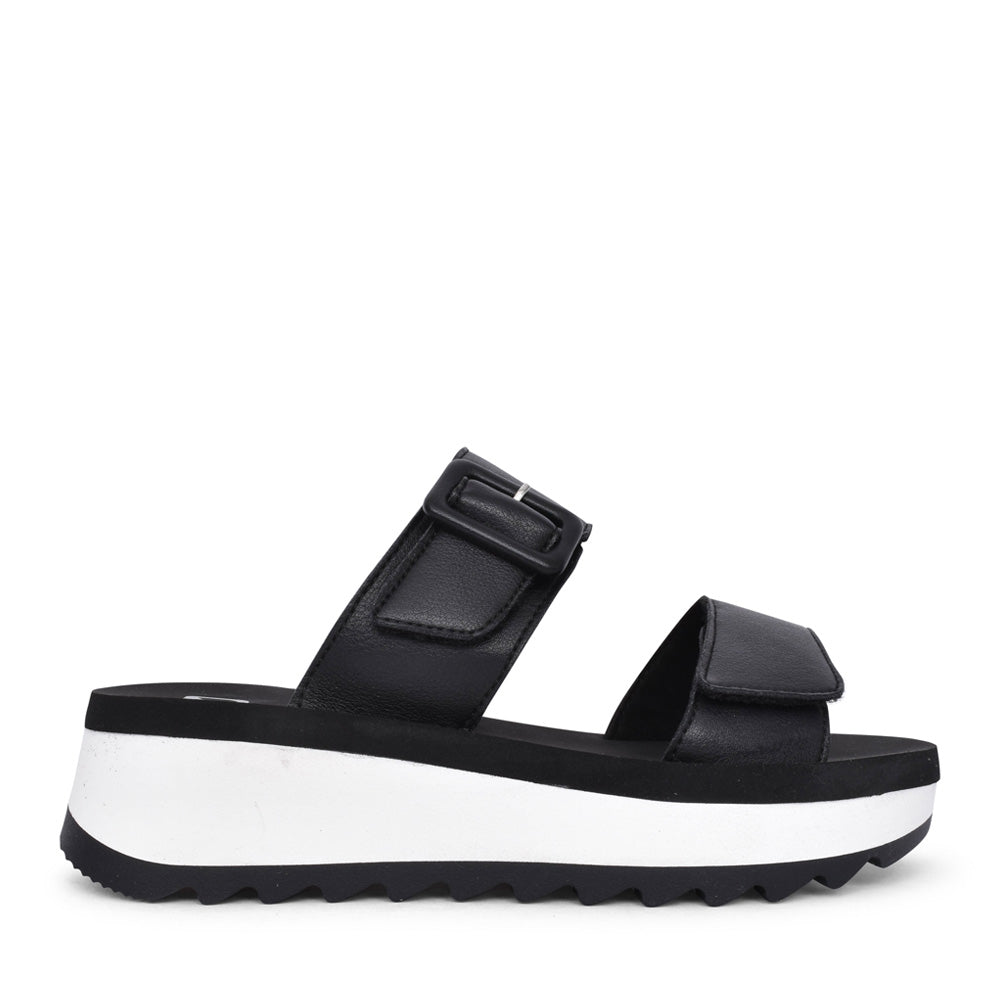 Ladies W3050 Double Strap Mule In Black