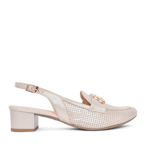 Ladies 4172 G-fit Low Heel Court Shoe In Gold