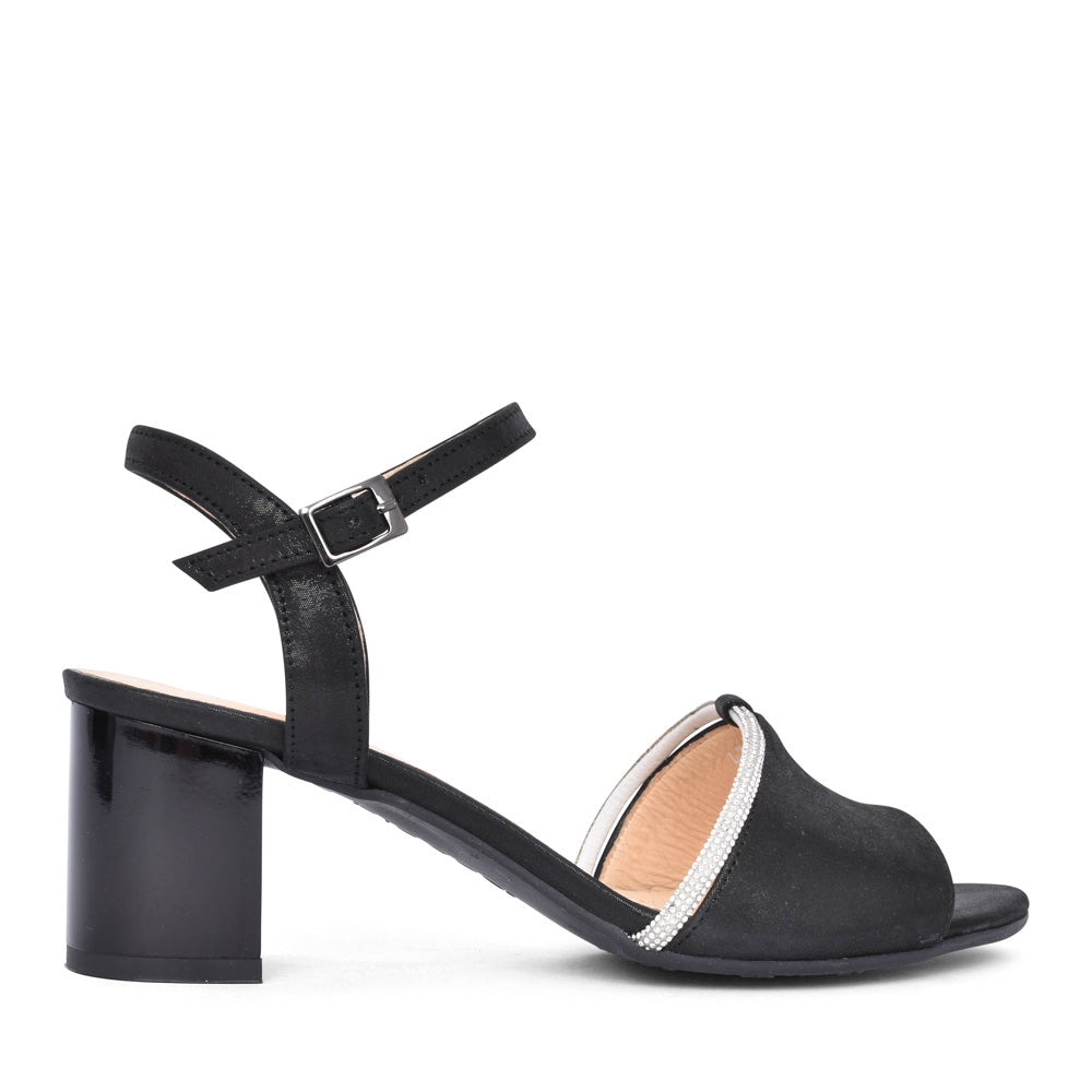 Ladies 4040 G-fit Block Heel Sandal In Black
