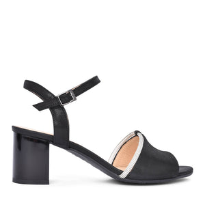 Ladies 4040 G-fit Block Heel Sandal In Black