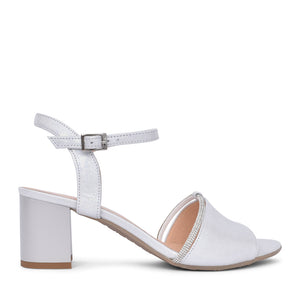 Ladies 4040 G-fit Block Heel Sandal In Silver