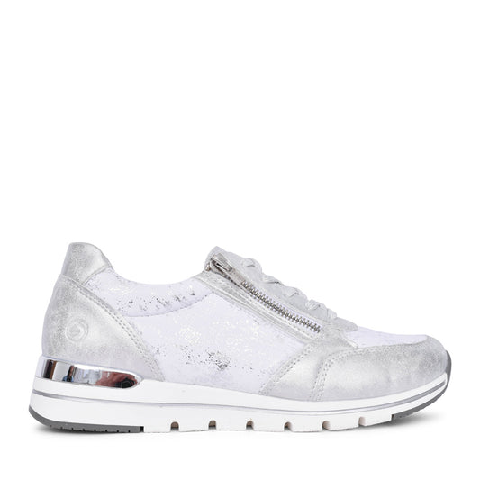 Ladies R6700 Laced Trainer In Silver