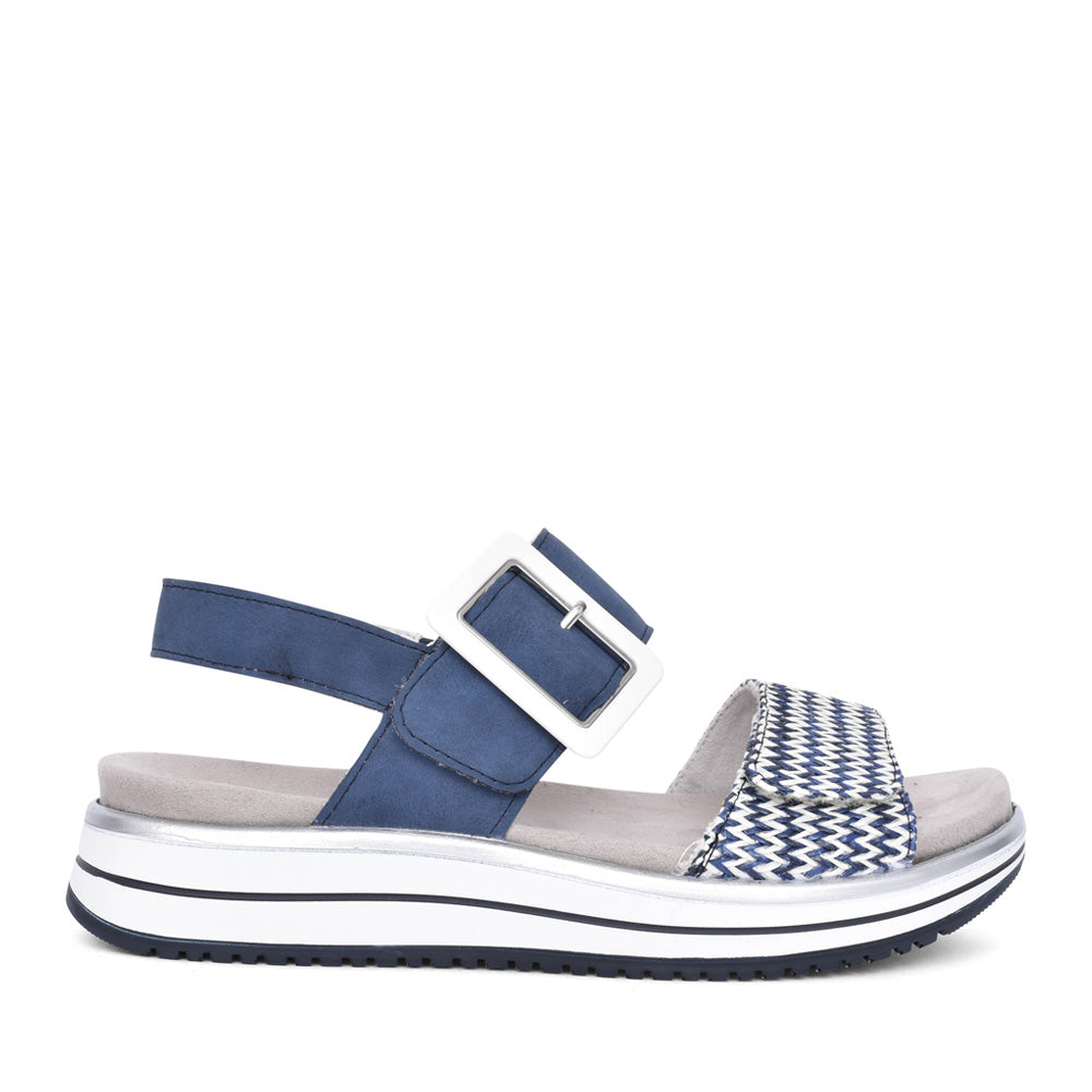 Ladies D1j53 Velcro Sandal In Denim
