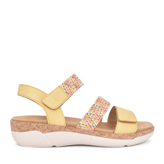 Ladies R6861 Velcro Sandal In Yellow