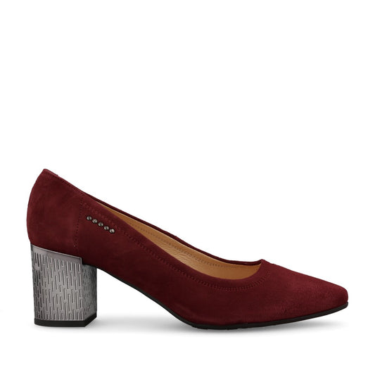 Ladies 5671 G-fit Medium Heel Court Shoe In Burgandy