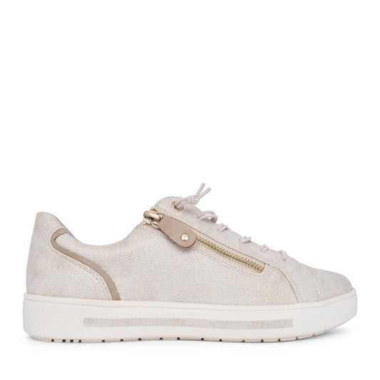 Ladies 8-23660 Laced Trainer In Gold