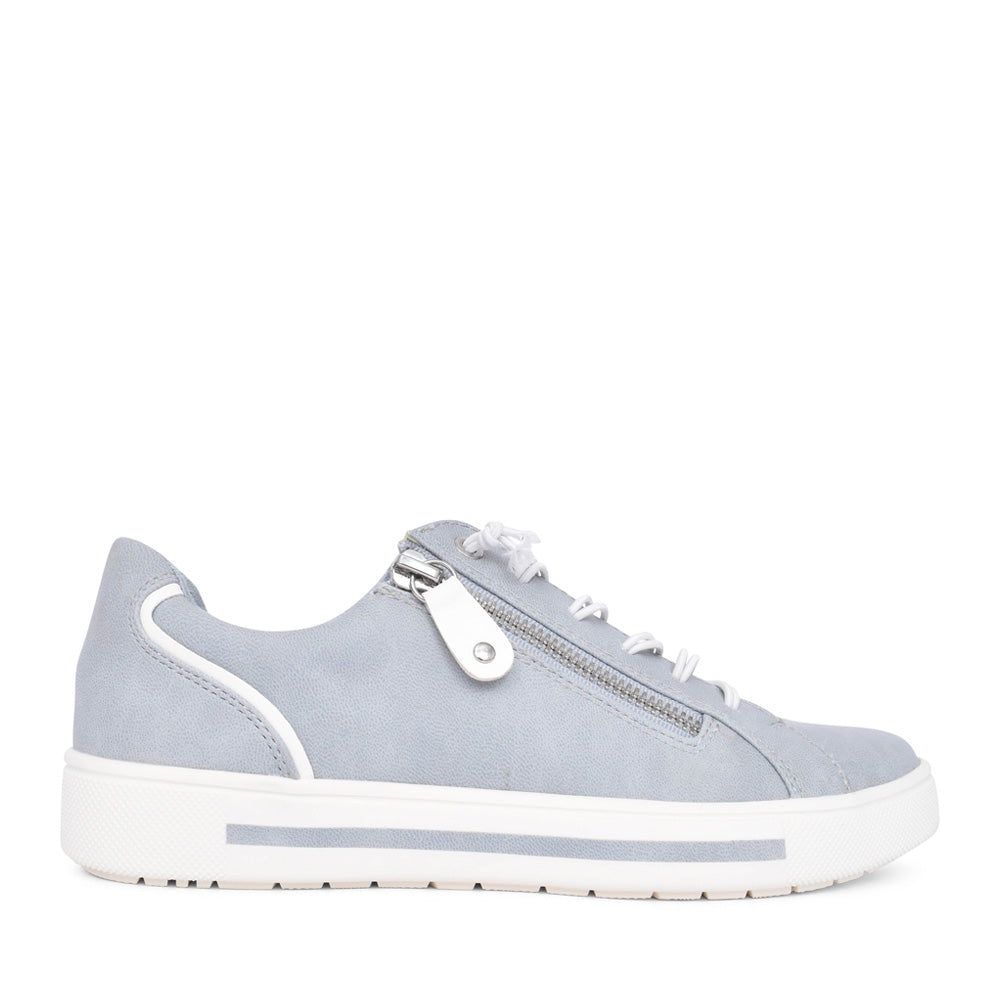 Ladies 8-23660 Laced Trainer In Sky Blue
