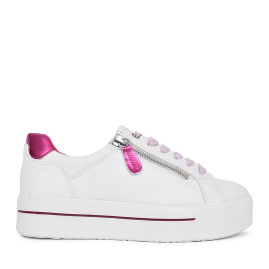 Ladies 8-23767 Laced Trainer In White