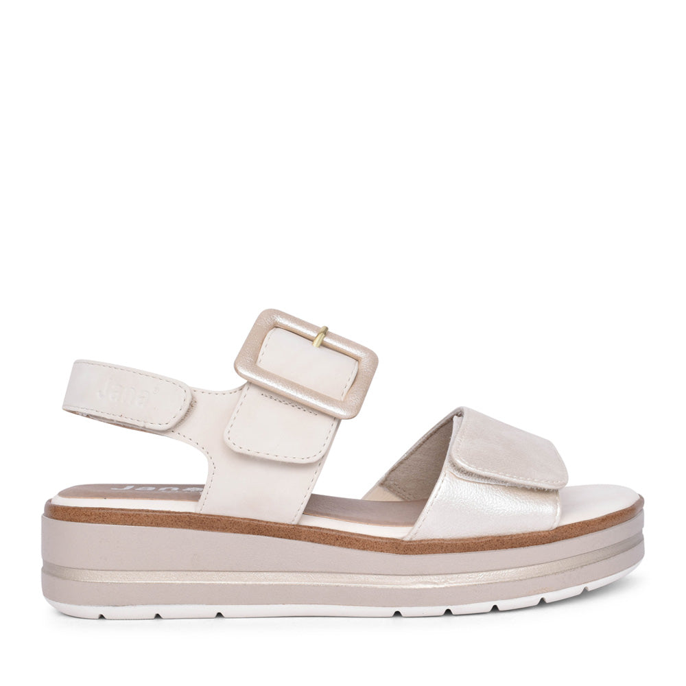 Ladies 8-28266 Velcro Sandal In Beige