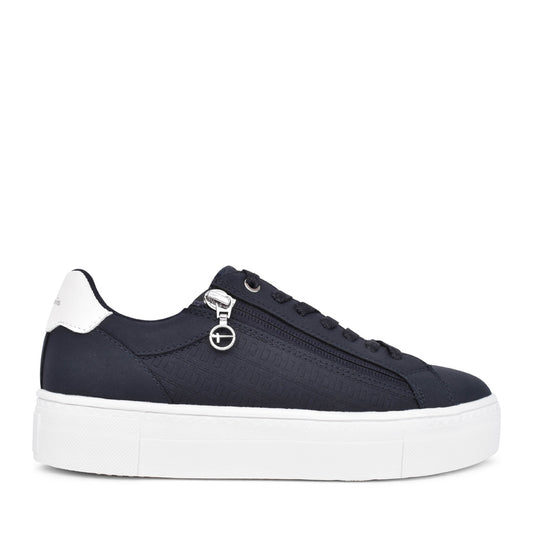 Ladies 1-23313 Laced Trainer In Navy