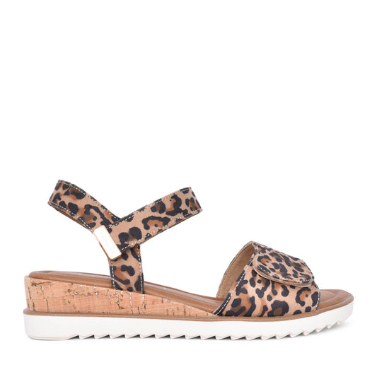 Ladies 1-28118 Velcro Sandal In Leopard