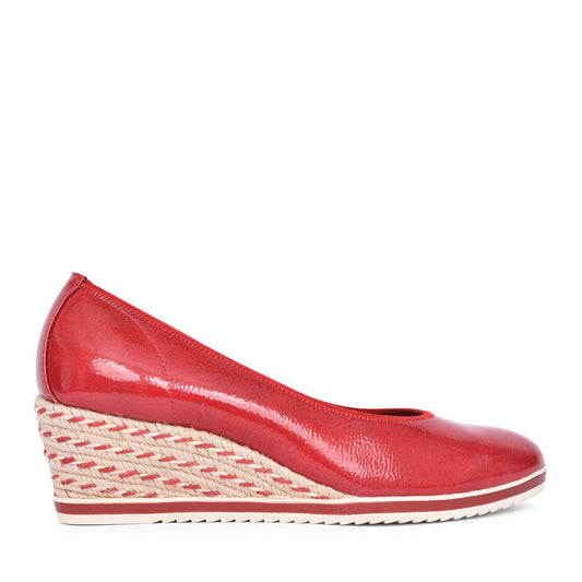 Ladies 1-22305 Wedge Shoe In Red