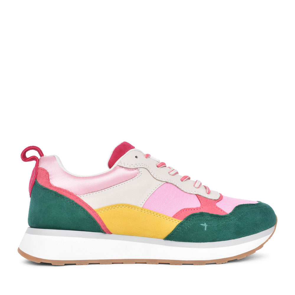 Ladies 1-23741 Laced Trainer In Pink