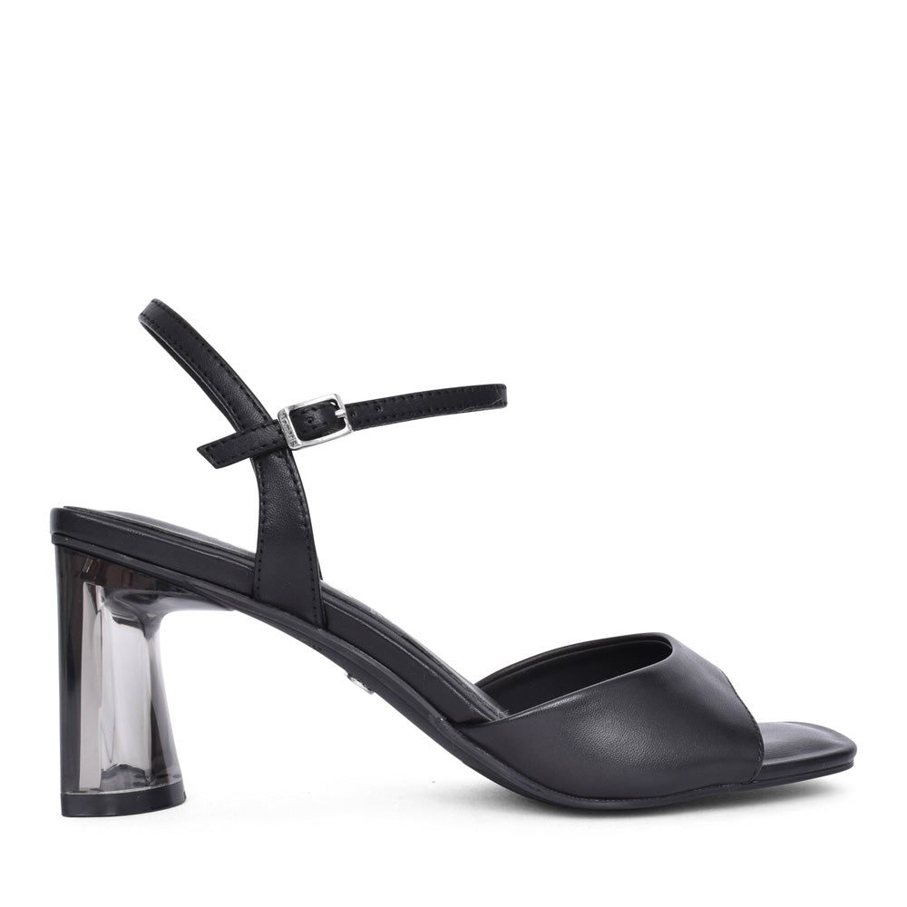 Ladies 1-28340 Medium Heel Sandal In Black