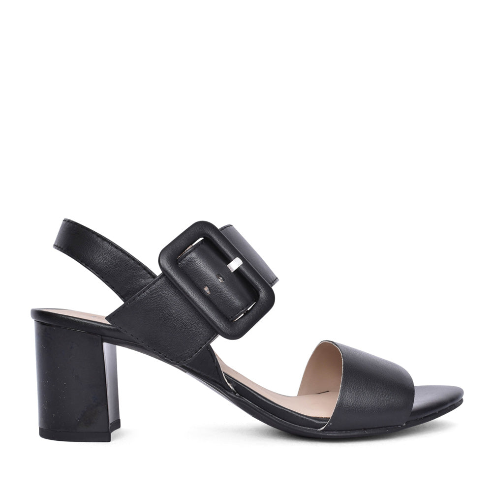 Ladies 9-28306 Medium Heel Sandal In Black