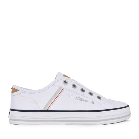 Ladies 5-24707 Laced Trainer In White