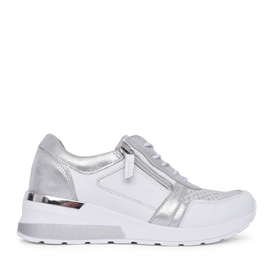 Ladies 939h01 Clara H-fit Laced Trainer In White
