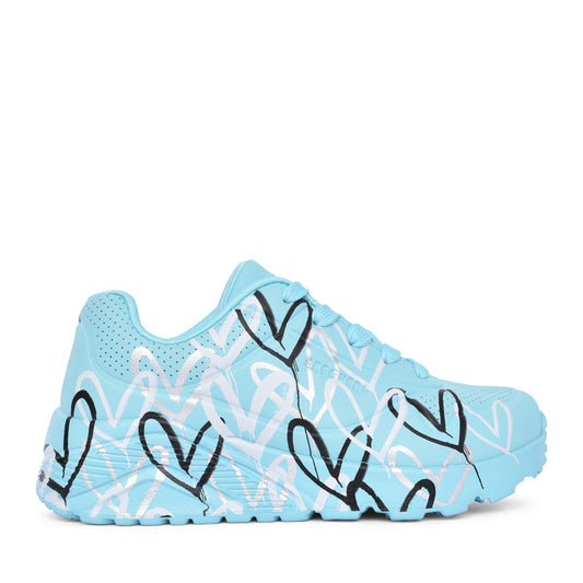 Girls 314067l Uno Lite Metallic Love Trainer In Turquoise