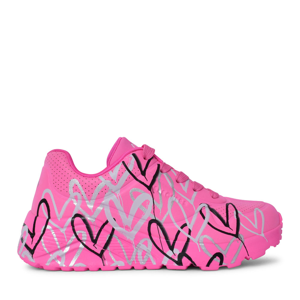 Girls 314067l Uno Lite Metallic Love Trainer In Hot Pink