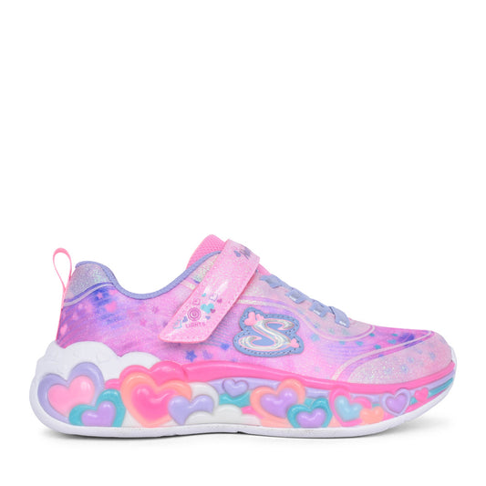 Girls 302696l Eternal Heart Lights Trainer In Light Pink