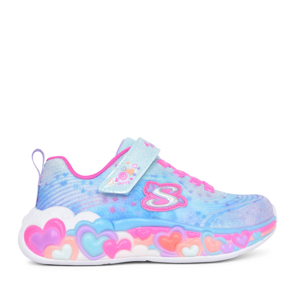 Girls 302696l Eternal Heart Lights Trainer In Light Blue