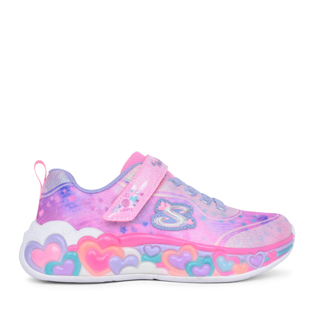 Girls 302696l Eternal Heart Lights Trainer In Light Pink