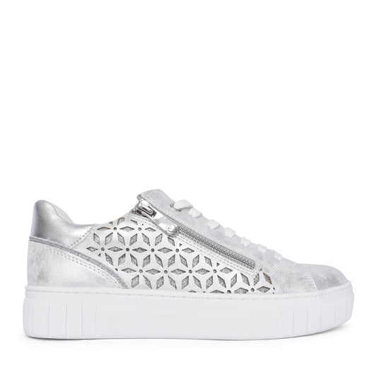 Ladies 2-23701 Laced Trainer In Grey