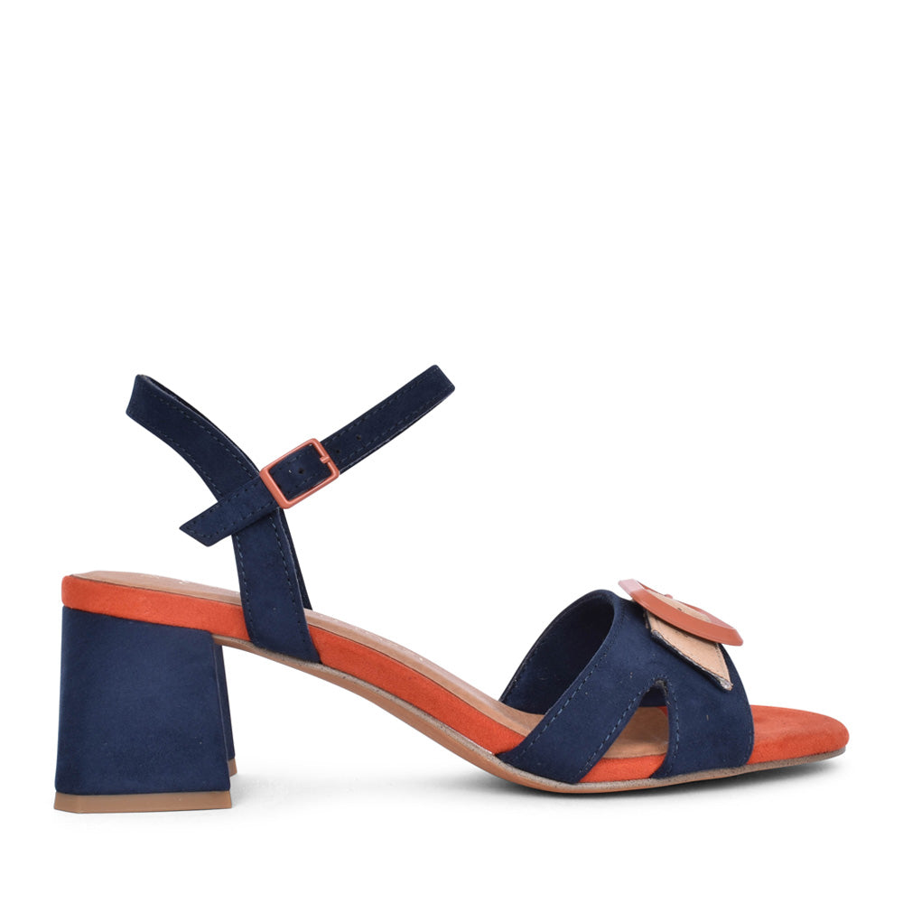 Ladies 2-28387 Block Heel Sandal In Navy