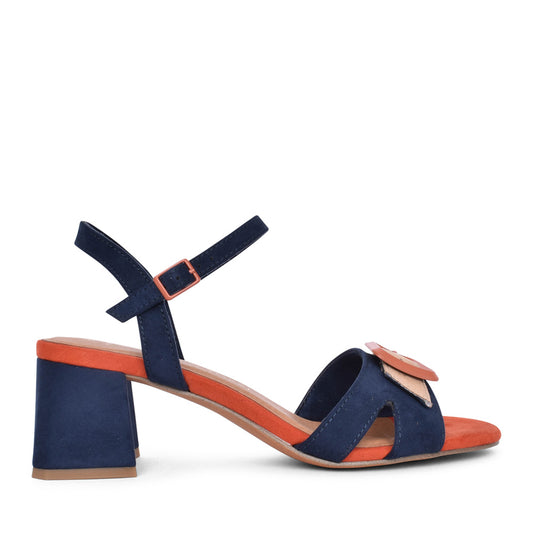 Ladies 2-28387 Block Heel Sandal In Navy