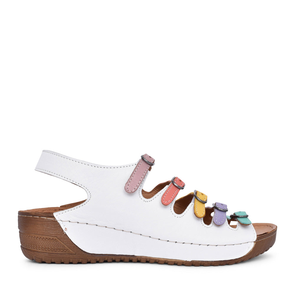 Ladies Astrid A7819 Sandal In White Multi