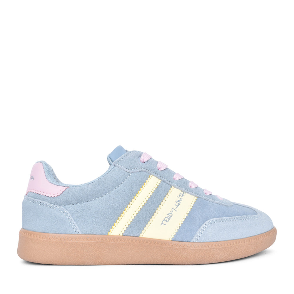 Ladies 120123 Laced Trainer In Sky Blue