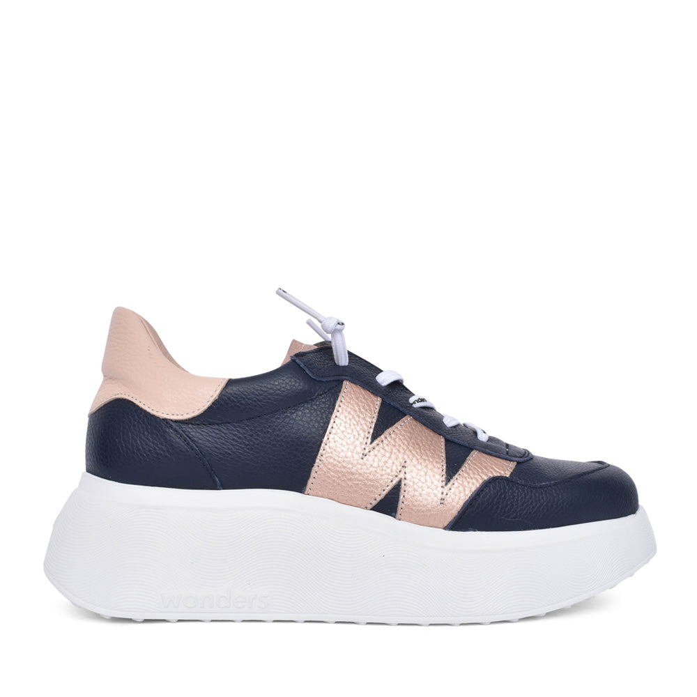 Ladies A-3625 Platform Trainer In Navy