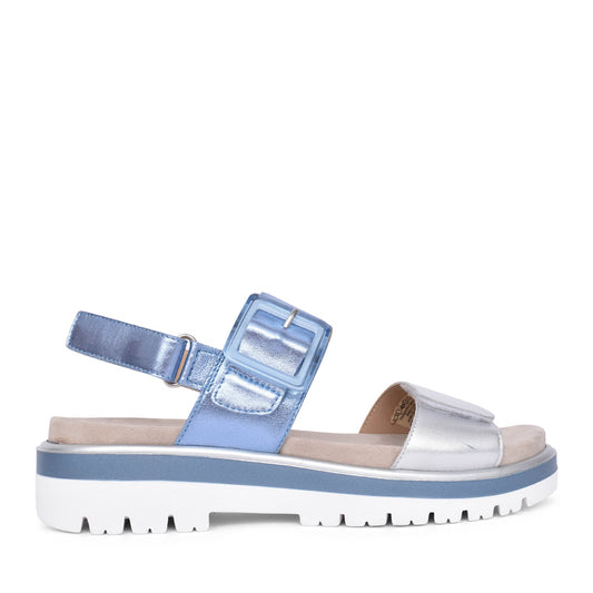Ladies 12-21003 Malaga-s Velcro Sandal In Blue