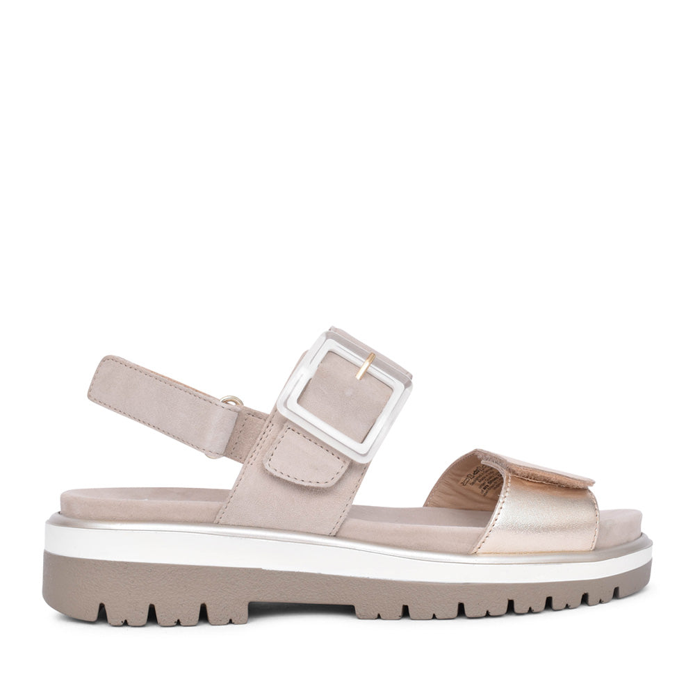 Ladies 12-21003 Malaga-s Velcro Sandal In Sand